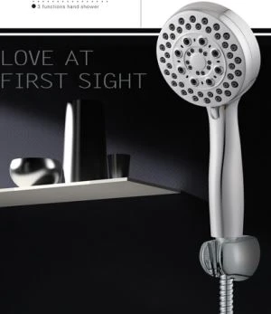 Alta pressió mà 5-entorn dutxa Head marxen W / a/pausa Mode d'acer inoxidable mànega dutxa ajustable Mont